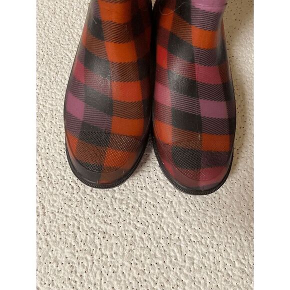 Dirty Laundry Tall Plaid Rain Boots Multicolor Plaid Sz 7 - Picture 10 of 10